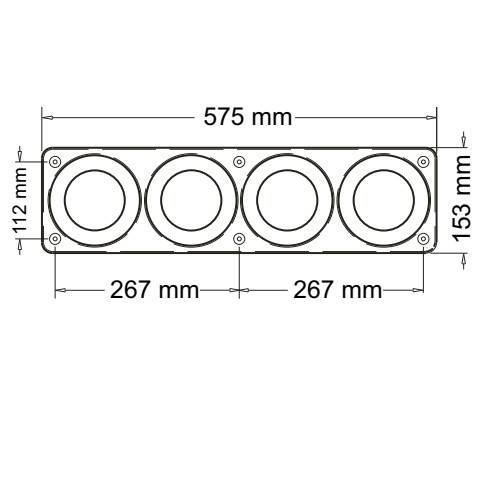FARO SOPORTE MARCO TRASERO CON 4 FAROS 1800