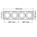 FARO SOPORTE MARCO TRASERO CON 4 FAROS 1800