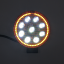 FARO DE LED CIRULAR - 9 LED 27W BLANCO CON AUREOLA AMBAR