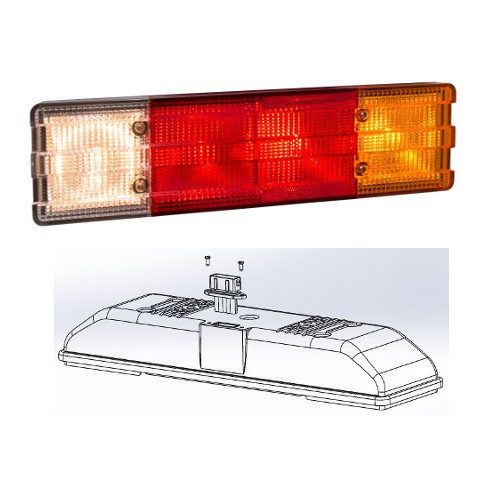 FARO TRASERO IZQ. TIPO M BENZ 1215 FORD CARGO C/FICHA 5 VIAS C/VENTANA