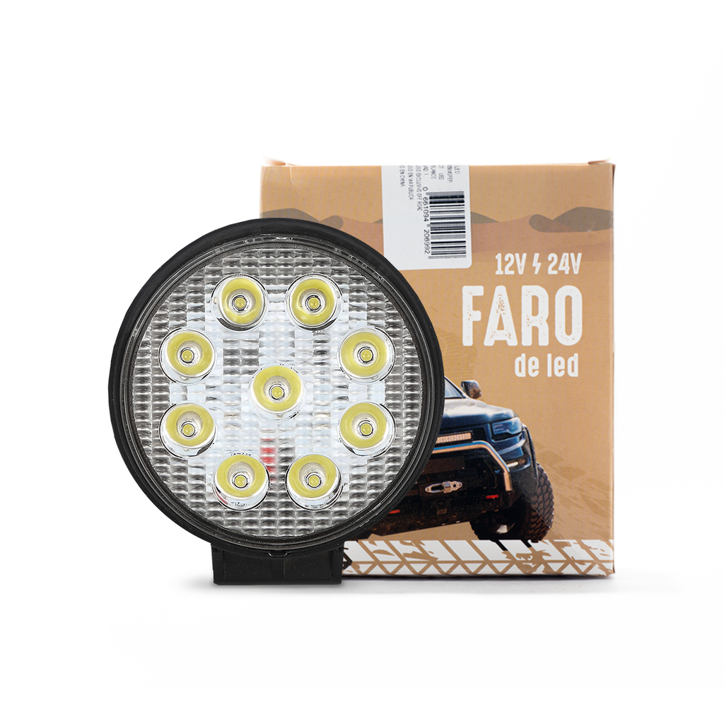 FARO DE LED UNIVERSAL CIRULAR 27 WATTS COLOR BLANCO 12V / 24V