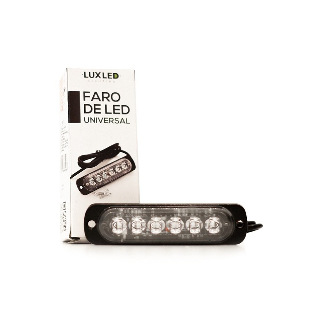 FARO 12V - 6 LED CHAT PARA PARRILLA / PARAGOLPE CON LUZ DESTELLANTE AMBAR Y AMBAR