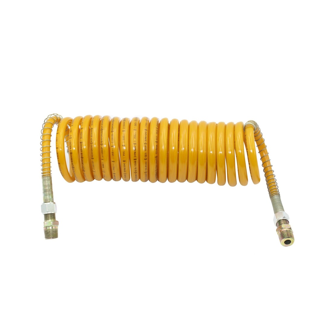 MANGUERA TUBO ESPIRALADO DE 1/2" ,22 RULOS , 7 MTS LARGO - AMARILLO