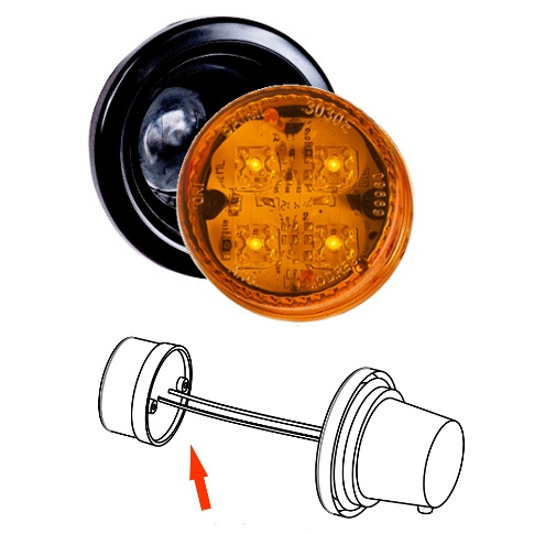 [BA3030E A] FARO ELECTRONICO BIVOLTAJE 12V - 24V AMBAR