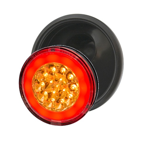 [BA3300E RA] FARO ELECTRONICO 15 LEDS BIVOLTAJE ROJO/AMBAR