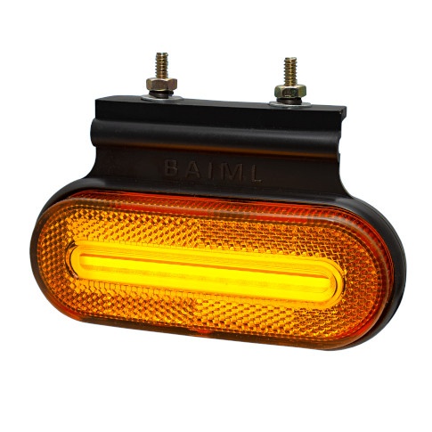 [BA-1010E FL A] FARO ELECTRONICO FLEXIBLE BIVOLTAJE OVAL CHICO LEDS AMBAR