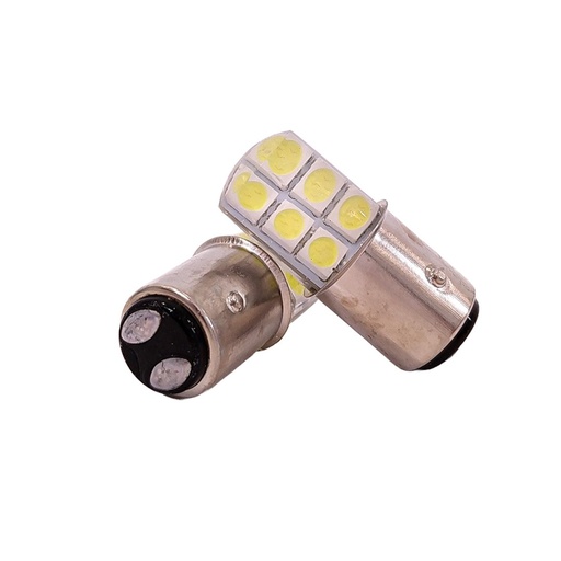 [00321/13 LED13499SIL] LAMPARA FOCO 2 POLOS P21/5W 6 LED 5050 SILICONADO BLANCO 24V