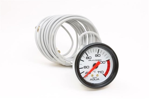 [00347/12 421H40] TELETERMOMETRO AGUA OPCIONAL MECANICO 4 MTS 52MM FONDO BLANCO ARO NEGRO