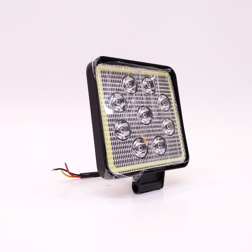 [30031/13 DJ1012HALO] FARO DE LED CUADRADO - 9 LED 27W BLANCO CON AUREOLA AMBAR