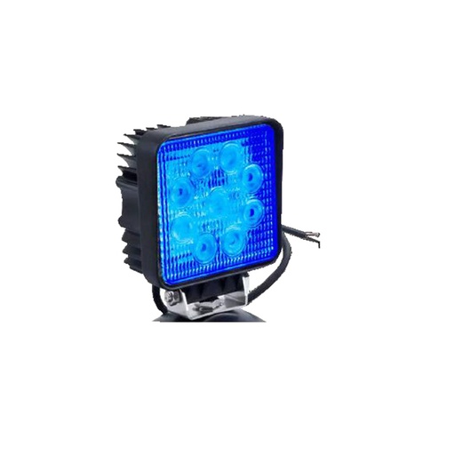 [00379/13 DJ1012BLULU] FARO CUADRADO 27 WATTS 9 LED COLOR AZUL 12V / 24V