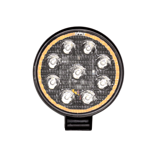 [DJ912HALO] FARO DE LED CIRULAR - 9 LED 27W BLANCO CON AUREOLA AMBAR