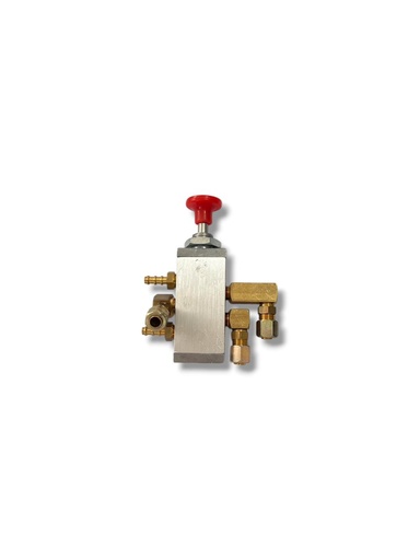 [00609/40 RMVP.0108] VALVULA MANUAL 5/2 VIAS 1/4" TIPO PULSADOR DORADAS