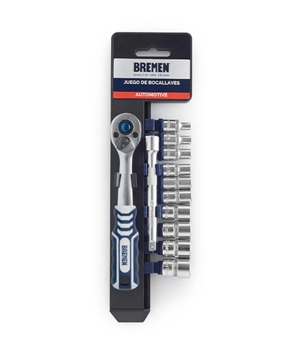 [3522/37 6656] JUEGO BOCA PORTATIL Enc.1/4" x12 Pzs. (4-13mm)   BREMEN®