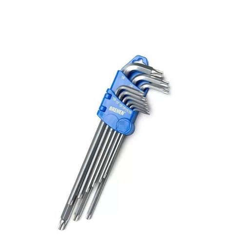 [0002/37] TORX:LLAVES EN "L"x9 Pz SERIE LARGA 4159